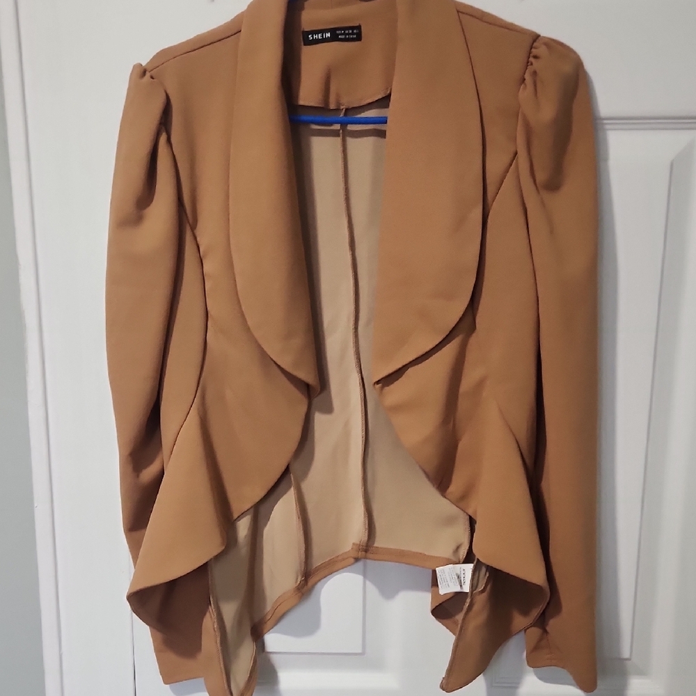 SHEIN Women's Camel Draped Blazer